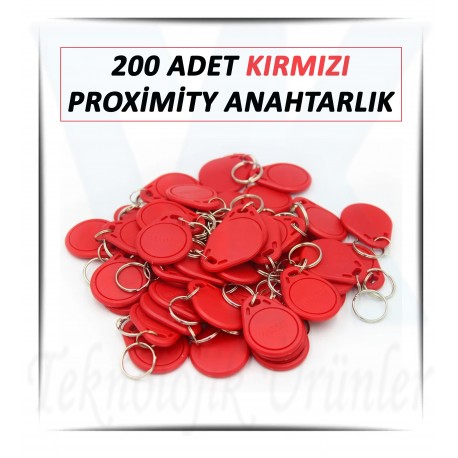 200 Adet Kırmızı Proximity Anahtarlık
