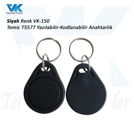 Siyah Renk VK-150 Temic T5577 Yazılabilir-Kodlanabilir Anahtarlık